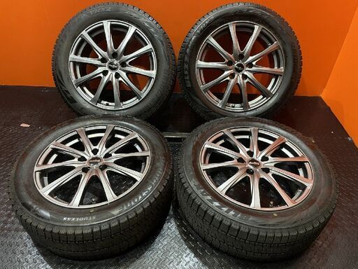 【BS BLIZZAK VRX2 215/55R17】スタッドレス【MANARAY SPORT Euro Speed 17インチ 7J5HPCD114.3+38】バリ溝 クラウン カムリ等　(VTL153)