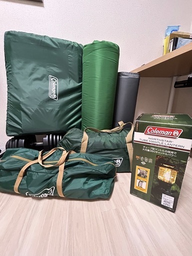 ‼️早急に譲りたいです‼️コールマン　キャンプセット　テントとタープとランタン　おまけはマットレス