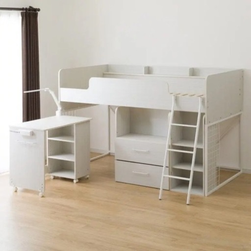 ニトリ　ロフトベッド　システムベッドデスク　マットレス付き