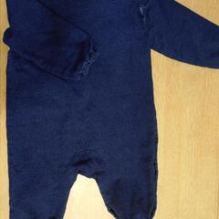 デニム風　長袖ロンパース　80cmの画像