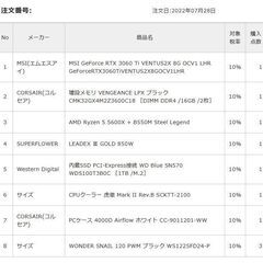 [ゲーミングPC] Ryzen 5 5600X , RTX 3060tiの画像