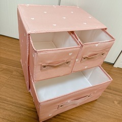 衣類 収納ボックス 折り畳み式 小物収納 クローゼット 引き出し（ピンク）の画像