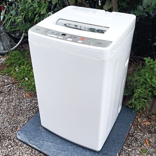 ★ 美品!!お届け可!!★ AQUA 6.0㎏ 風乾燥機能付き 全自動洗濯機 AQW-S60G(W) 2019年製