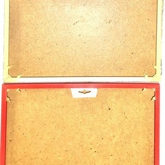 無料　鏡　2点セット　ハート柄入り　赤　シルバー　壁掛け用の画像