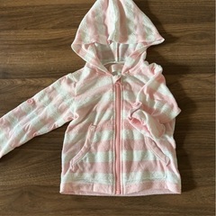 【95センチ】ピンクのシマシマの薄手のジャンパー