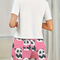 【新品】パンダのデザインがプリントされた可愛いパジャマセットの画像