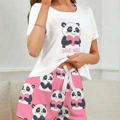 【新品】パンダのデザインがプリントされた可愛いパジャマセットの画像