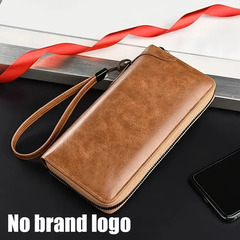 【新品】長財布 高級感溢れる！メンズ カーキ色 RFID防犯 P...