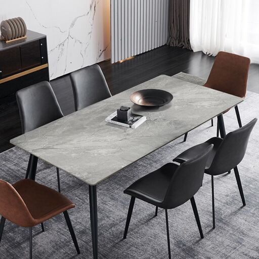 【終了いたしました】訳有品 ダイニングテーブル イタリアン岩盤 セラミックトップ 4人掛け～6人掛け セラミック 天板 セラミックテーブル 食卓テーブル 大理石調 高級 インテリア 140x80cm DT-10LGL WK-107