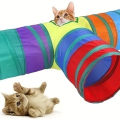 ペット用トンネルおもちゃ- 猫、ウサギ、小動物用隠れ家おもちゃの画像