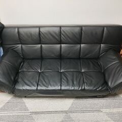【ニトリ】リクライニングレザーソファーベッド　3人掛けの画像