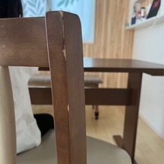 ダイニングセット　テーブル1 椅子2 ベンチ1の画像