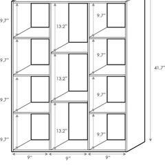101f フリノ(Furinno) 本棚 カラーボックス Luderシリーズ 11段 幅73.9×奥行23.9×高さ105.9cm ホワイト 【日本正規輸入品】 11107WH(未使用品)y100802fの画像
