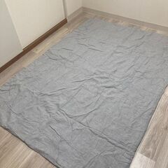 【無印良品】掛け布団 グレー キルティング 麻