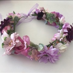 ブーケ、ブートニア、花冠セットの画像