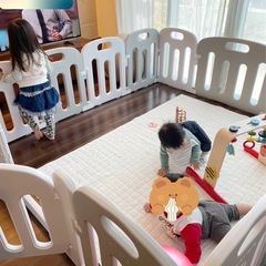 大阪熊 ベビーサークル ベビーフェンス 200×180cm 折り畳み 扉付き の画像