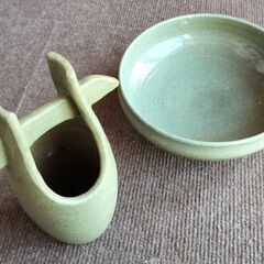 虫明焼　花器　2点セット