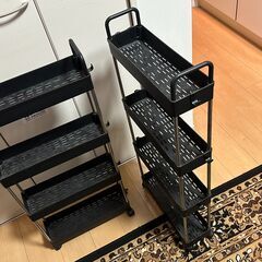 2x キッチンワゴン 隙間収納 スリム キッチンラック 収納棚 ...