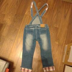 レディース　デニムチェック膝下サロペット　の画像