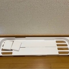 山崎実業(Yamazaki) tower タワー 伸縮 バスタブ トレー ホワイトの画像