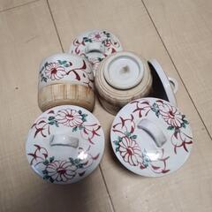 昭和レトロな茶碗蒸し碗　4点セット