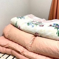 フェザー 掛け布団 敷布団 毛布 3点セット シングル