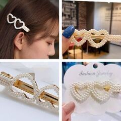 パールヘアクリップ2個セット（新品）の画像