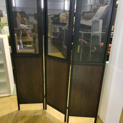 オフィス用品　シック　パーテーション　3枚　網　木目