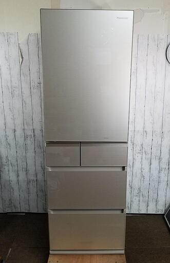 【美品】Panasonic 5ドア冷蔵庫 NR-E414GVL-N 冷蔵庫 GVタイプ シャンパンゴールド 5ドア /左開きタイプ /406L 2019年製