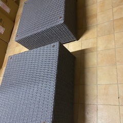 ラタン調テーブル2個セットの画像