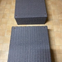 ラタン調テーブル2個セット
