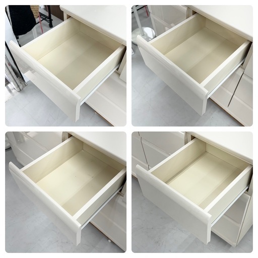 【超美品‼️】ニトリ 150cm幅3段ローチェスト タンス 衣類収納家具 鏡面仕上げホワイト♪