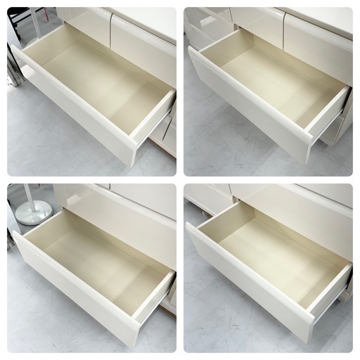 【超美品‼️】ニトリ 150cm幅3段ローチェスト タンス 衣類収納家具 鏡面仕上げホワイト♪
