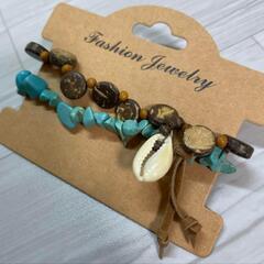 ハワイアン　ターコイズブレスレット　ターコイズ　ブレス　ウッドビーズ