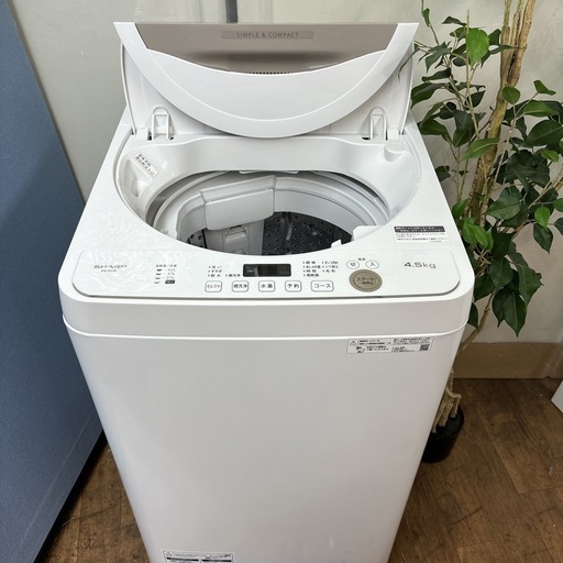 I302 ? 2021年製の高年式♪ SHARP 洗濯機 （4.5㎏） ⭐ 動作確認済 ⭐ クリーニング済