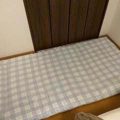 水色チェック柄 敷き布団 シングルサイズ