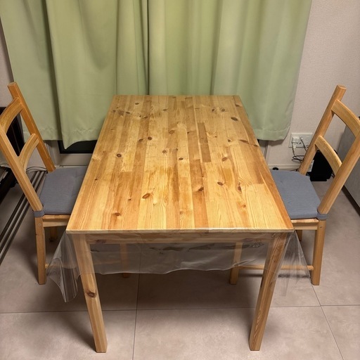 【引取希望】IKEA イケア ダイニングテーブル　椅子2脚　インゴー　イーヴァル