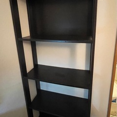 木製シェルフ 4段 フック付きの画像