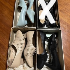 昭和レトロ 婦人靴（革・日本製）23cm 3点セットの画像