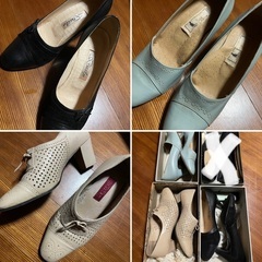 昭和レトロ 婦人靴（革・日本製）23cm 3点セット