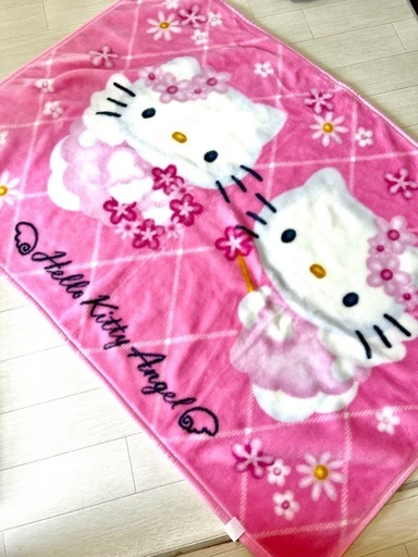 新品に近い❣️厚手で大きめのキティーちゃんハーフケット