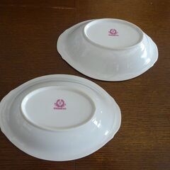 ◆昭和レトロ◆金縁花柄カレー皿◆2枚《HYAKUSEN　KAI》の画像