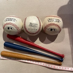 野球ボール3個ミニバット3本セット

