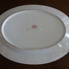 ＊昭和レトロ＊金縁白色オーバルプレート＊SHIBATA＊の画像