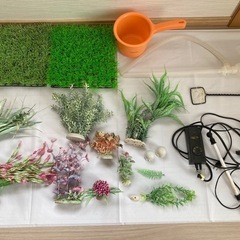 水槽　金魚　レイアウト　人工水草　ヒーター　セット