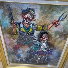 ピエロ絵画2点の画像