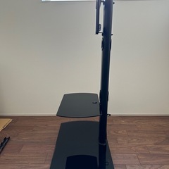 テレビスタンド 32～50インチ対応 壁寄せ 高さ調節可能 ラック回転可能 ブラック Fitueyes TT206501GBの画像