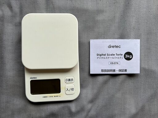 dretec　ドリテック　Digital Scale Torte　デジタルスケール　トルテ　3kg　KS-374　取扱説明書付　18年製