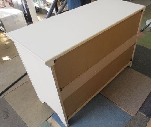 幅99㎝ レール式 3段 ローチェスト  Nキャセイ2  奥行41×高67cm NITORI 引出し×4 タンス 衣類収納 札幌 北2