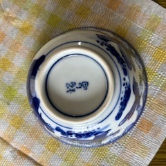 湯呑　唐子絵柄　昭和の画像